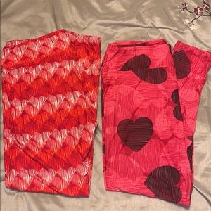 Set of LulaRoe TC Valentine’s Day leggings